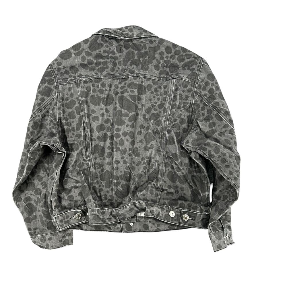 Half Evil 333 Men's Black and Gray Spotted Denim Jacket Retro Streetwear Small - Picture 5 of 6